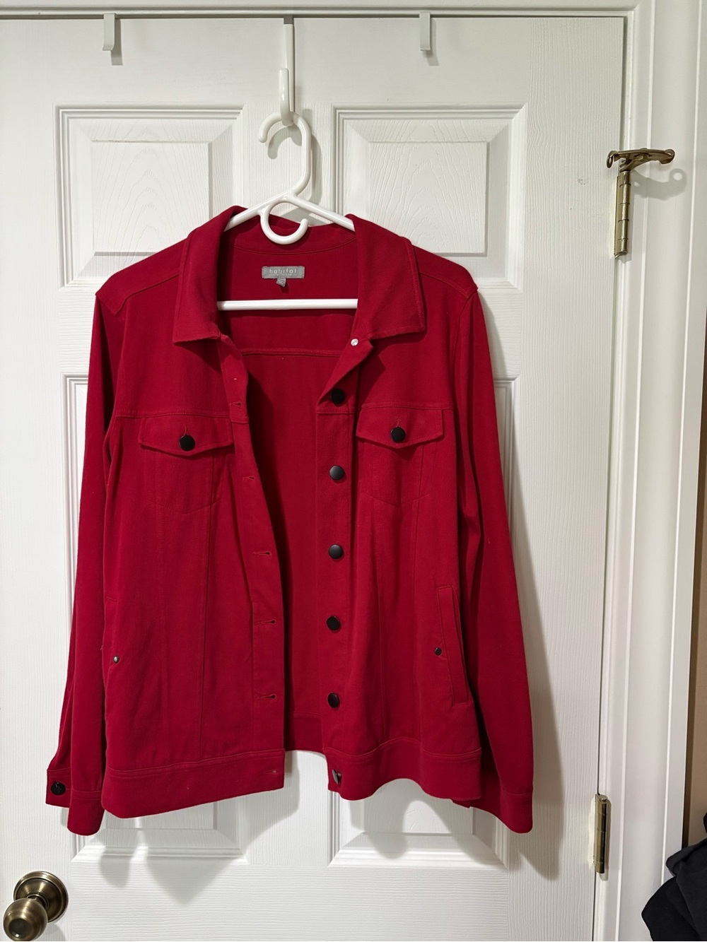 Habitat Red Button-Front Jean style Jacket